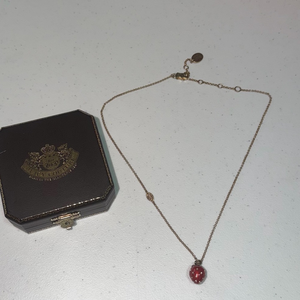 Juicy Couture Gold-Tone Necklace with strawberry pendant